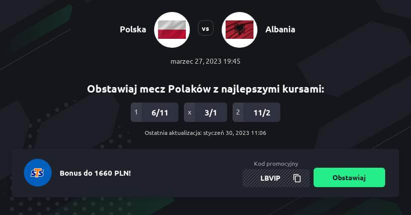 Polska - Albania typy bukmacherskie