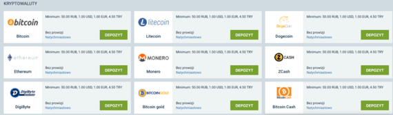 1XBET metody platnosci kryptowaluty